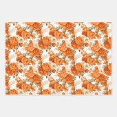 Boheemse oranje bloemen inpakpapier vel (Voorkant 3)