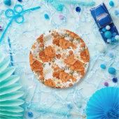 Boheemse oranje bloemen papieren bordje (Feest)