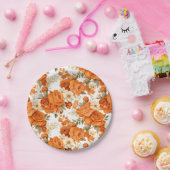 Boheemse oranje bloemen papieren bordje (Feest)