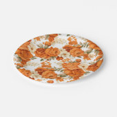 Boheemse oranje bloemen papieren bordje (Gekanteld)