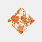Boheemse oranje bloemen servet (Hoek)