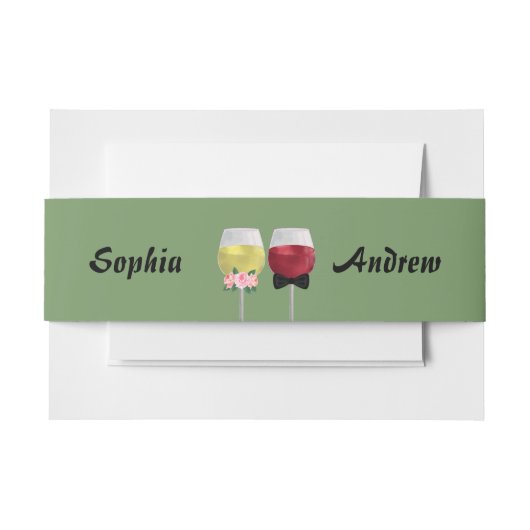  Boheemse paar wijn bruiloft Uitnodigingen Wikkel (Voorkant Voorbeeld)