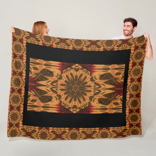 Boheemse paardenbloem bloemblaadjes 1 bloempatroon fleece deken (In situ)