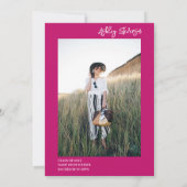 Boheemse paarse gouden bloemenfoto afstuderen kaart (Achterkant)