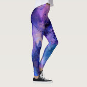 Boheemse Paarse Inkt Spletters Leggings (Rechts)
