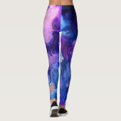 Boheemse Paarse Inkt Spletters Leggings (Achterkant)