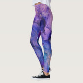 Boheemse Paarse Inkt Spletters Leggings (Links)