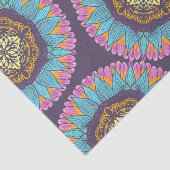 Boheemse Paarse Roze Gele Kant Mandala's Tissuepapier (Detail)