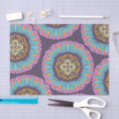 Boheemse Paarse Roze Gele Kant Mandala's Tissuepapier (Craft)