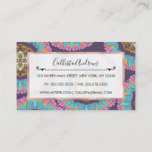 Boheemse Paarse Roze Gele Kant Mandala's Visitekaartje (Achterkant)