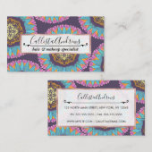 Boheemse Paarse Roze Gele Kant Mandala's Visitekaartje (Voorkant / Achterkant)