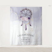 Boheemse Paarse Waterverf Droomvanger Wandkleed (Voorkant)