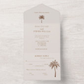 Boheemse palmboom bruiloft all in one uitnodiging (Binnen)