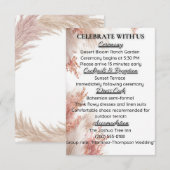 Boheemse pampagras bruiloft details kaart (Voorkant / Achterkant)