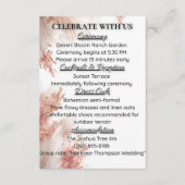 Boheemse pampagras bruiloft details kaart (Voorkant)