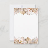 Boheemse pampas gras bruiloft uitnodiging | rustie (Achterkant)