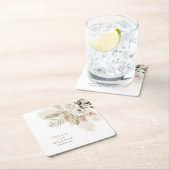 Boheemse pampas gras groen bruiloft kartonnen onderzetters (Insitu)