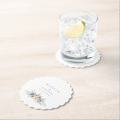 Boheemse pampas gras stoffige blauwe bruiloft kartonnen onderzetters (Insitu)