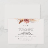 Boheemse Pampas Gras Trouwkaart Details Kaart (Voorkant / Achterkant)