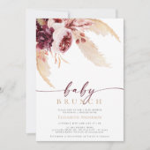 Boheemse Pampas Tropical Grass Baby shower Brunch Kaart (Voorkant)