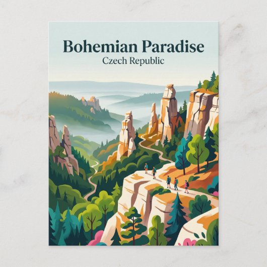 Boheemse Paradijs Tsjechië Briefkaart (Voorkant)