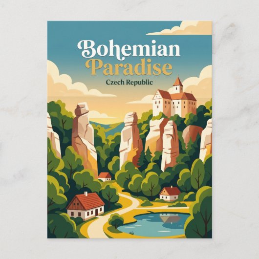 Boheemse Paradijs Tsjechië Briefkaart (Voorkant)