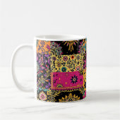 Boheemse patchwork mandala en paisley patroon koffiemok (Links)
