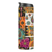 Boheemse Patchwork Mandala en Paisley Pattern Thermosbeker (Geroteerd rechts)