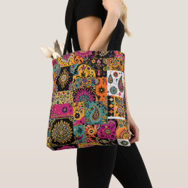 Boheemse Patchwork Mandala en Paisley Pattern Tote Bag