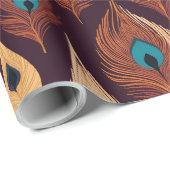 Boheemse Pauw Veren Geschenken voor Natuur Lovers Cadeaupapier (Rol Hoek)