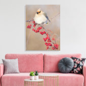Boheemse pestvogel in de winter, Canada Canvas Afdruk (Insitu (Woonkamer))