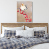 Boheemse pestvogel in de winter, Canada Canvas Afdruk (Insitu (Slaapkamer))