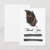 Boheemse Pluim Bedankkaart (Voorkant / Achterkant)