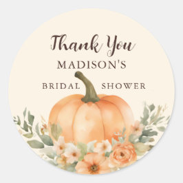 Boheemse pompoen Bloemen Vrijgezellenfeest Dank u Ronde Sticker