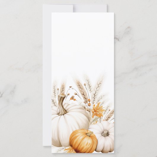 Boheemse pompoenen pampas grassen herfst bruiloft kaart (Achterkant)