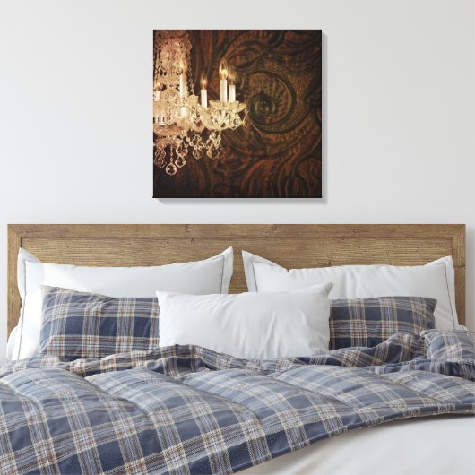 Boheemse primitieve Westerne land kroonluchter Canvas Afdruk (Insitu (Slaapkamer))