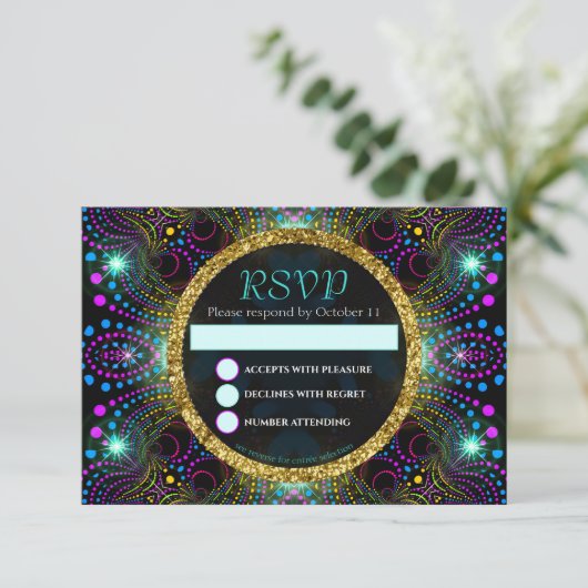 Boheemse prinses  Bat Mitswa RSVP-kaart Kaart (Staand voorkant)