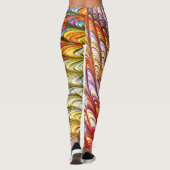 Boheemse psychedelische kleurrijke golven Abstract Leggings (Achterkant)