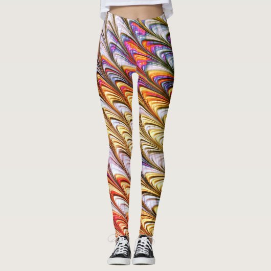 Boheemse psychedelische kleurrijke golven Abstract Leggings (Voorkant)