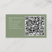 Boheemse QR Code Visitekaartje Sage Green Tribal (Achterkant)
