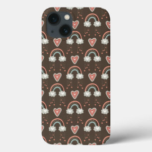 Boheemse regenbogen en harten - Earthy Brown 2 Case-Mate iPhone Case