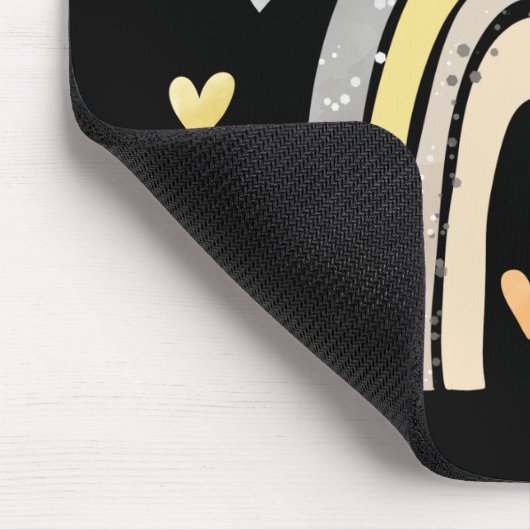 Boheemse Regenboog & Bumblebee Monogram Muismat (Hoek)