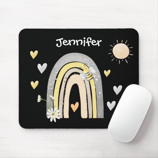 Boheemse Regenboog & Bumblebee Monogram Muismat (Met muis)