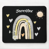 Boheemse Regenboog & Bumblebee Monogram Muismat (Voorkant)