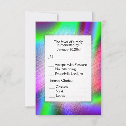 Boheemse Regenboog RSVP met hoofdgerechten (Voorkant)