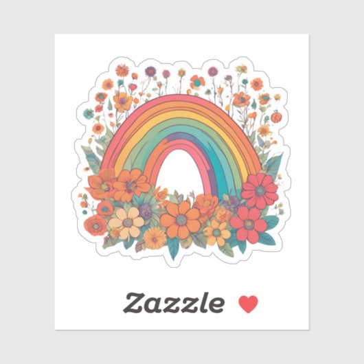 Boheemse regenboogmonogram sticker (Vel)