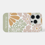 Boheemse Retro Groovy Bloemen iPhone Hoesje (Achterkant horizontaal)
