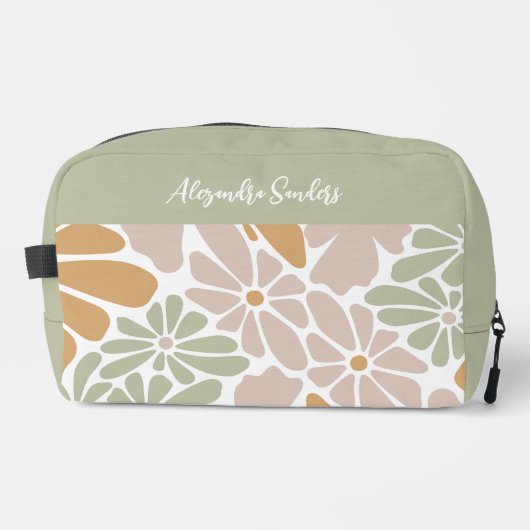 Boheemse Retro Groovy Bloemen Toilettasje (Voorkant)