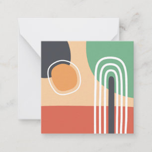 Boheemse retro kleuren regenboog kunstwerk notitiekaartje