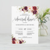 Boheemse rode marsala blush roze repetitie diner kaart